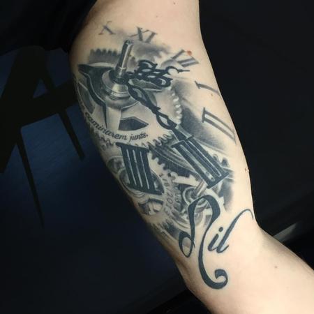 Tattoos - Clockwork black and grey ( healed) - 132997