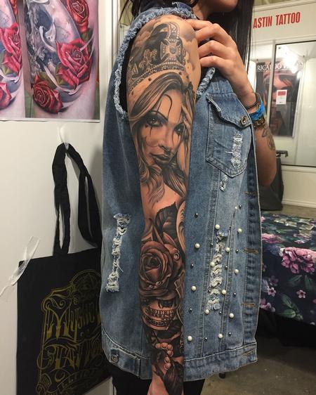 Tattoos - Black and grey sleeve in progress - 132872