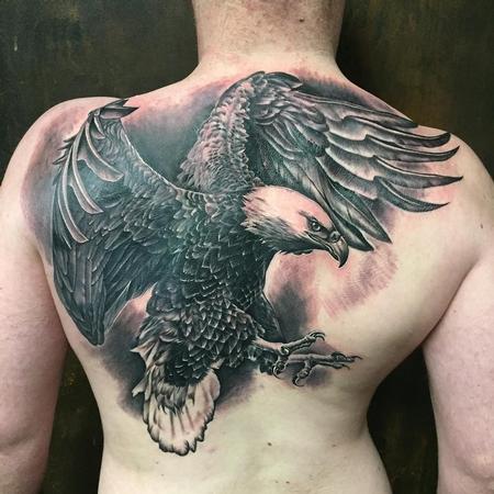 Tattoos - Eagle black and grey - 132996