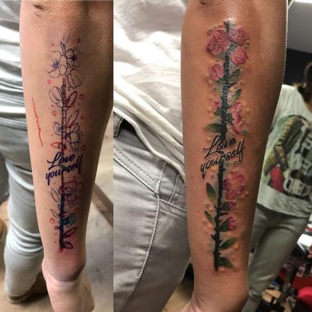 Tattoos - cover up with cherry flowers - 133138