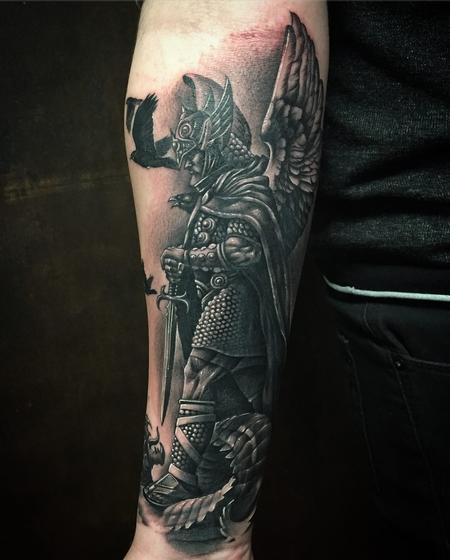 Tattoos - angel black and grey - 133252