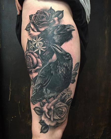 Tattoos - Crows and roses - 133373