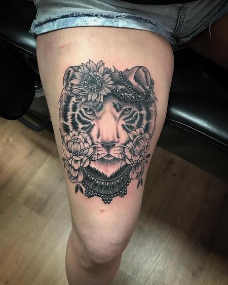 Tattoos - Tiger black and grey - 133763