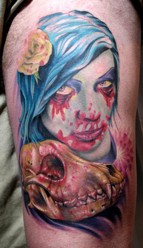 Nate Beavers Collaborative Tattoo featuring DJ Minor