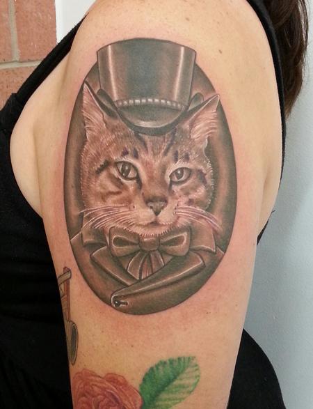 Tattoos - mr lucky victorian cat tattoo - 82437