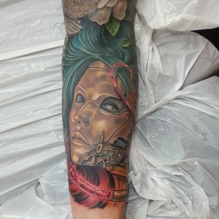 Tattoos - futuristic female cyborg tattoo - 79988