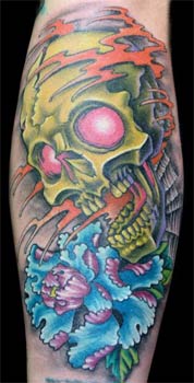 Tattoos - Skull and Flower - 26657