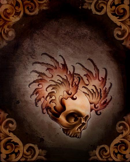 Tattoos - Skull and wings  - 69768