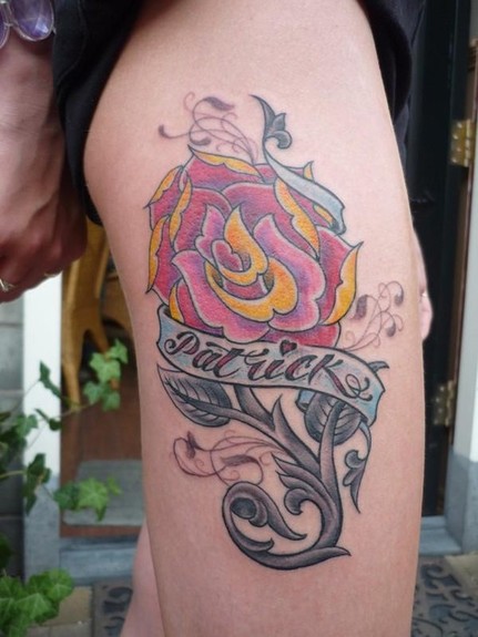 Rose Tattoo with Filigree click to view large image