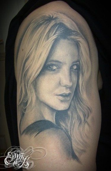 Tattoos Music tattoos Britney Spears portrait click to view large image