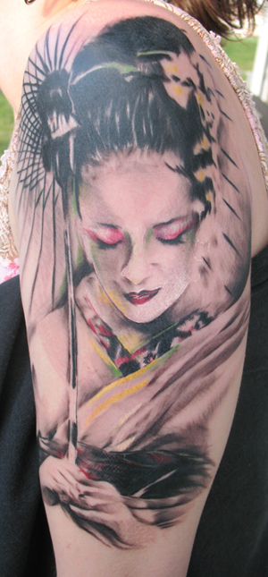 Tattoos Realistic. geisha girl