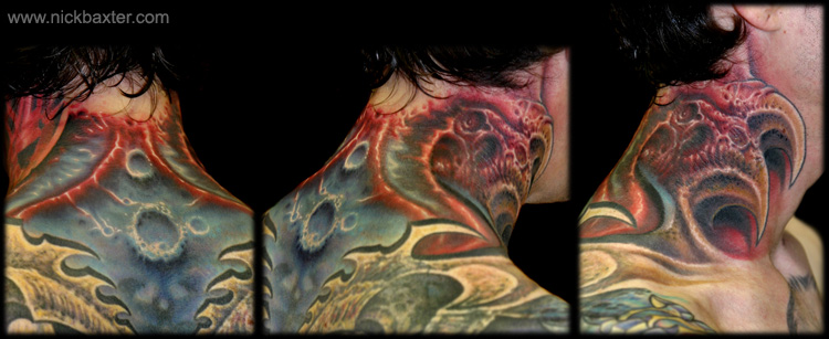 Organic Neck Coverup by Nick Baxter : Tattoos