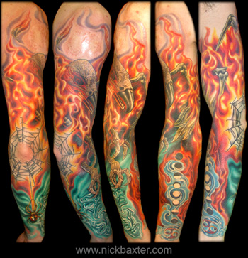 Phoenix Tattoo Designs on Nick Baxter   Phoenix Sleeve