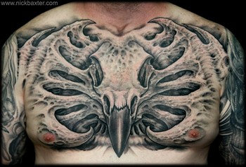 Tattoos - Raven Skull Bonescape - 45367