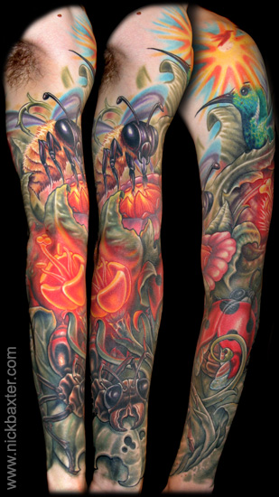 Tattoos Nature Animal Insect tattoos Pollination Sleeve I