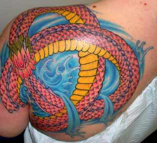Tattoos - lotus faced dragon - 14532