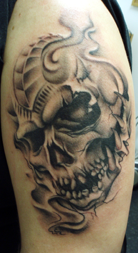 skull head tattoos. Severed Head tattoos,