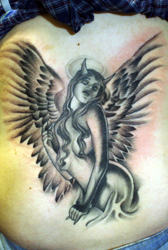 evil angel tattoos. Chelsea#39;s Dark Angel