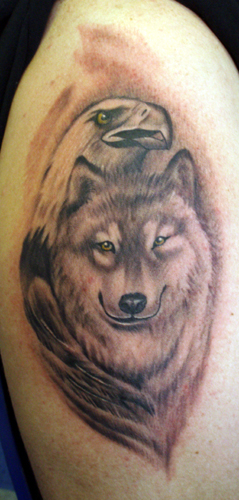 Tattoos - Nature Animal Wildlife tattoos - EagleWolf