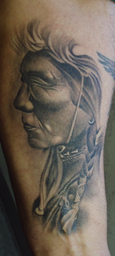 Tattoos - Ethnic Native American tattoos - Healed Injun