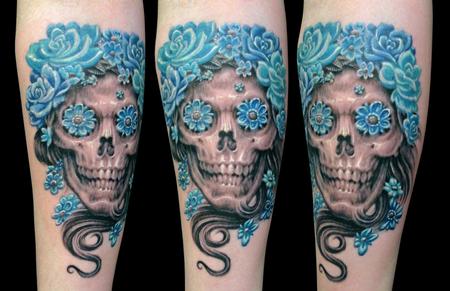 Tattoos - Skull with roses - 116244