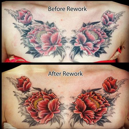 James Kern - Flower color rework tattoo