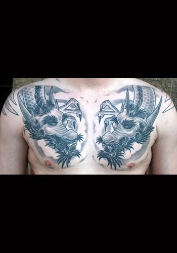 Tattoos - Fantasy Dragon tattoos - Dragon Chest