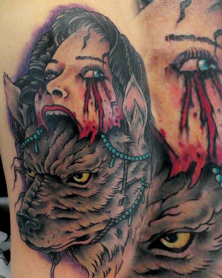 no regrets tattoo u0026 body piercing tattoos evil wolf lady head no regrets tattoo u0026 body piercing tattoos evil wolf lady head