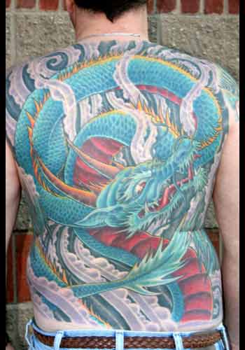 Tattoos - Fantasy Dragon tattoos - Dragon Backpiece