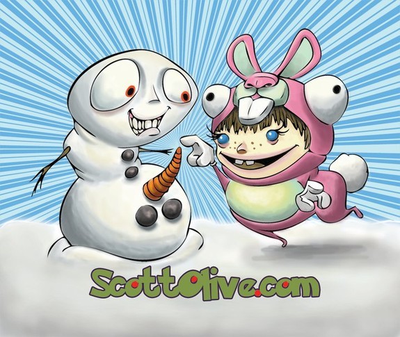 Scott Olive - Snowman Stickers