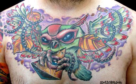 Tattoos Tattoos Body Part Chest Tattoos for Men Owl Chest Piece