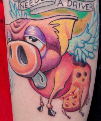 tattoo pig. Flying pig tattoo images