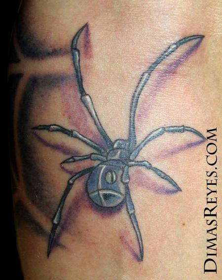 Color Mechanical Spider Tattoo
