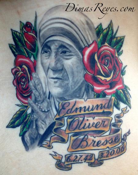 Dimas Reyes - Mother Teresa tattoo