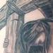 Tattoos - Black and Grey Angel with Cross Tattoo - 55591