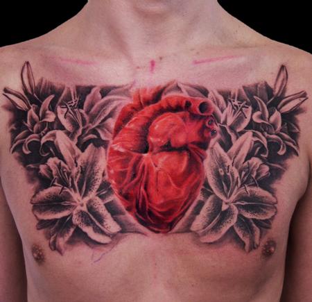 Heart with Flowers Tattoo Design Thumbnail