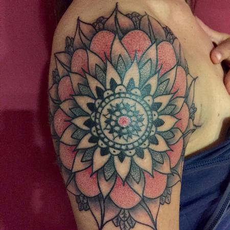 Tattoos - Mandala flower dotwork  - 104021