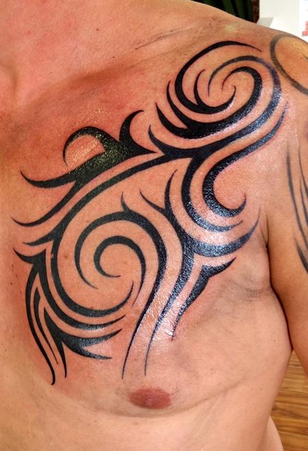 Tattoos - Tribal on left chest - 93334