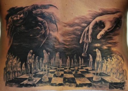 chessboard devil good Tattoo Design Thumbnail