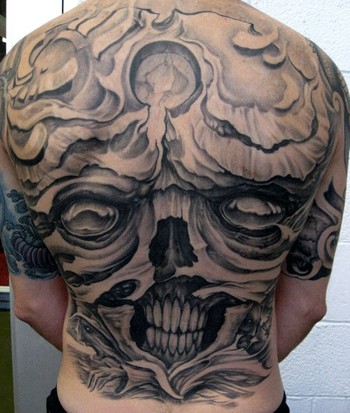 Tattoos - Jeremiah Barba - Skully Backpiece