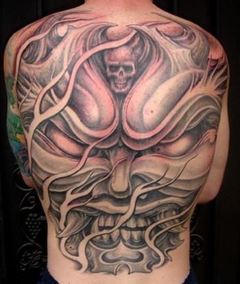 back piece tattoo. Skull Backpiece