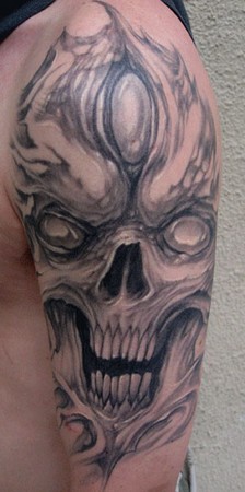 Skull Tattoo Half Sleeve Designs