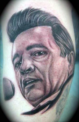 Johnny Cash Portrait Carlos Rojas - Johnny-Cash-Tattoo-M