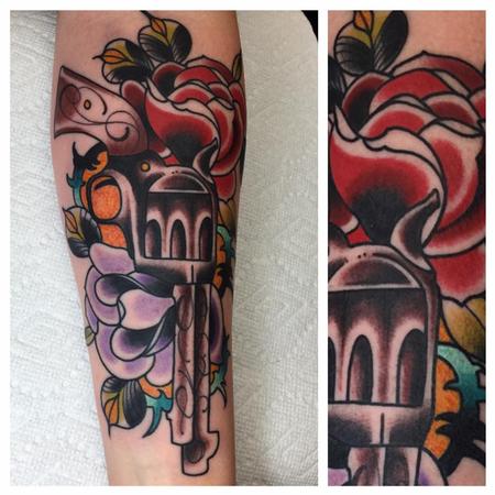 Tattoos - Revolver and Flowers - 128093