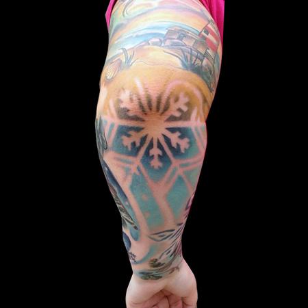 Tattoos - snowflake on th elbow - 91714