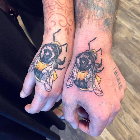 Ashes Bardole - Matching Bee Tattoos