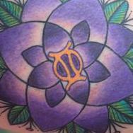 Tattoos - Purple flower gemini - 80572