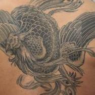 Tattoos - Black and Grey Phoenix - 80570
