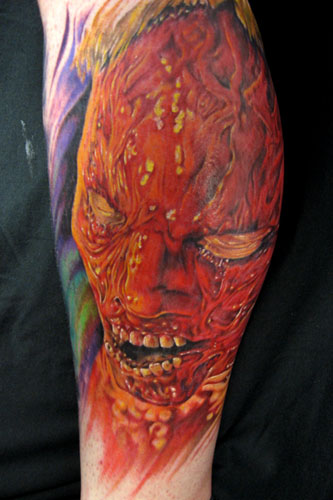 Looking for unique Paul Acker Tattoos?  Skinned Corpse