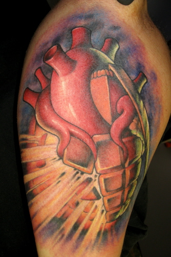 Tattoos - Bio-Organic tattoos - grenade